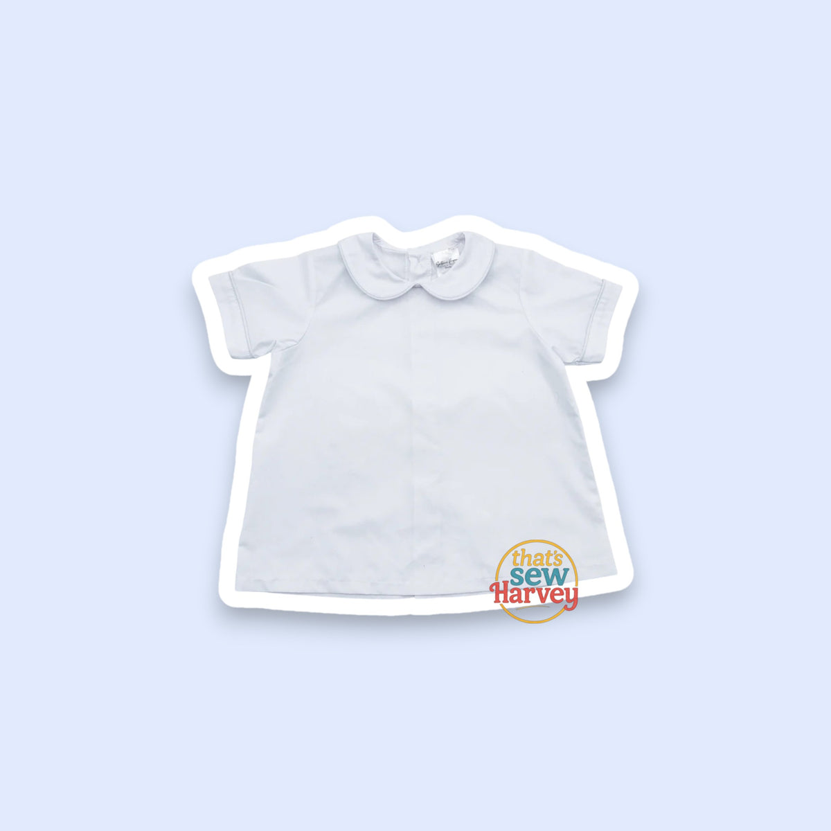 White Woven Peter Pan Dress Shirt