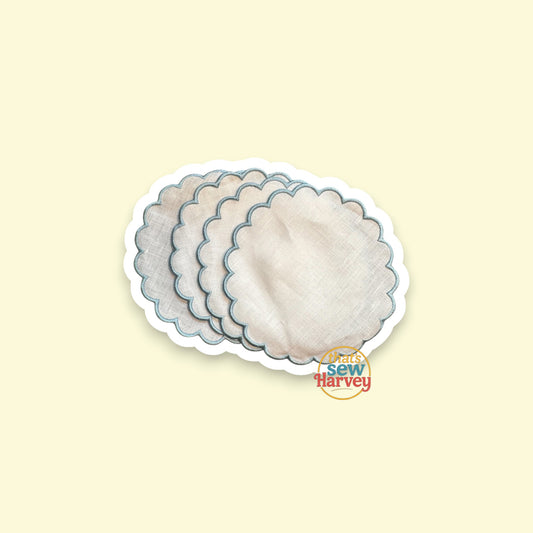 Scalloped Cocktail Napkins (Set of 4)
