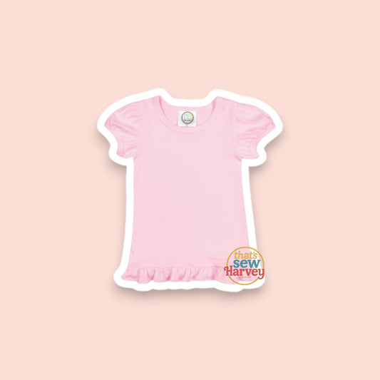Ruffle Hem Puff Sleeve Tee