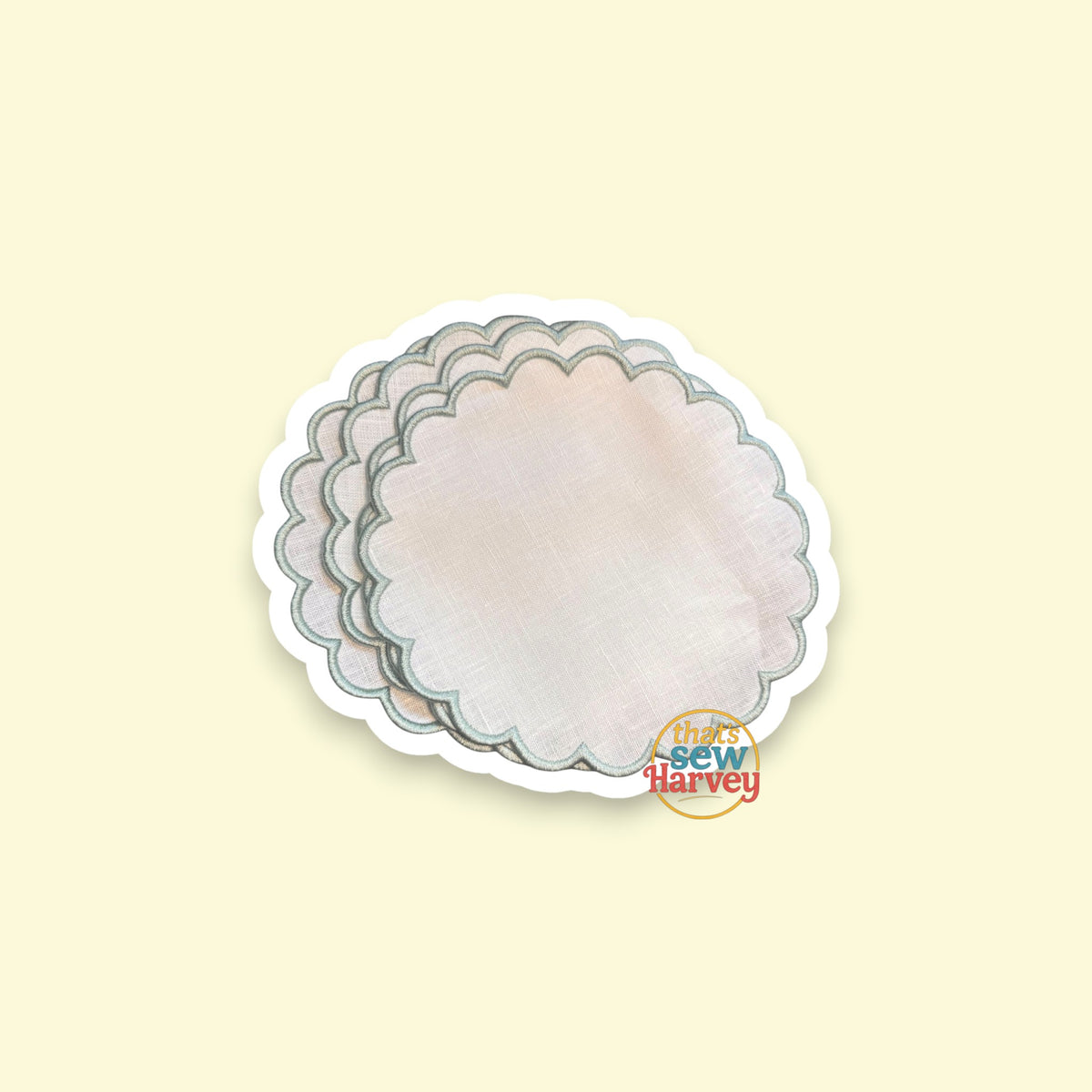 Scalloped Cocktail Napkins (Set of 4)