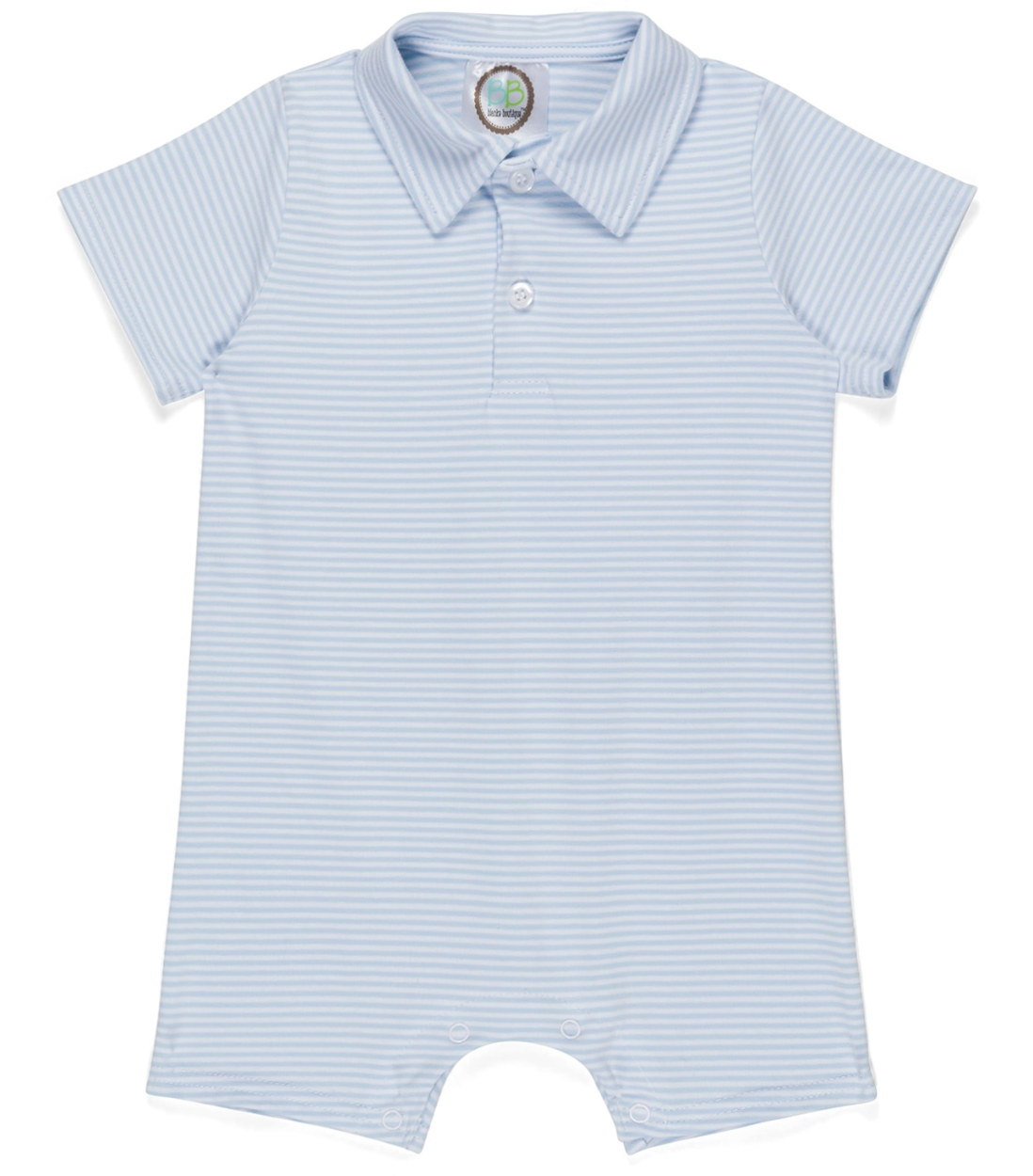 Short Sleeve Polo Collared Romper