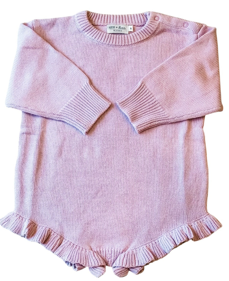 Knit Ruffle Hem Sweater Romper