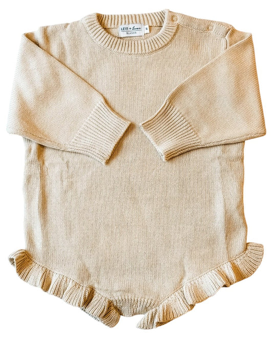 Knit Ruffle Hem Sweater Romper