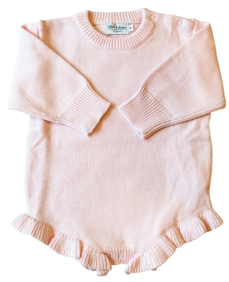 Knit Ruffle Hem Sweater Romper