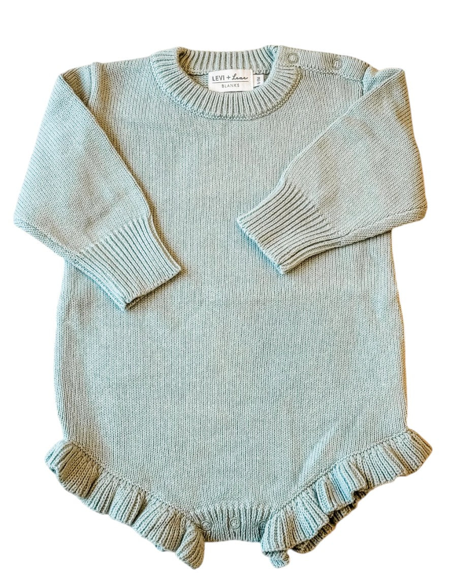 Knit Ruffle Hem Sweater Romper