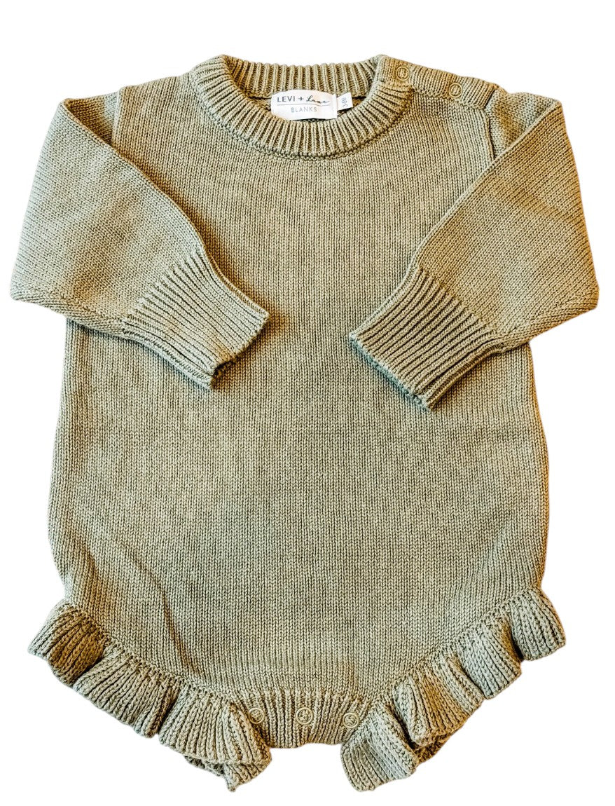 Knit Ruffle Hem Sweater Romper