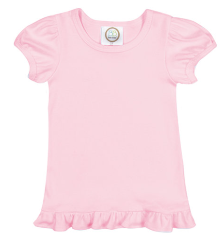 Ruffle Hem Puff Sleeve Tee