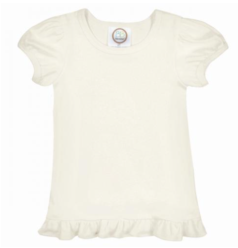 Ruffle Hem Puff Sleeve Tee