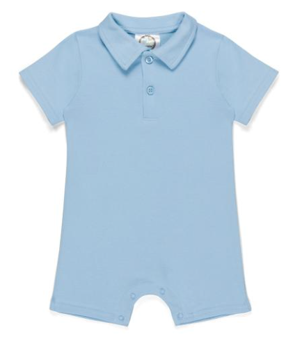 Short Sleeve Polo Collared Romper