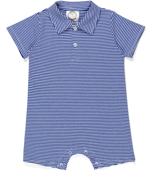 Short Sleeve Polo Collared Romper