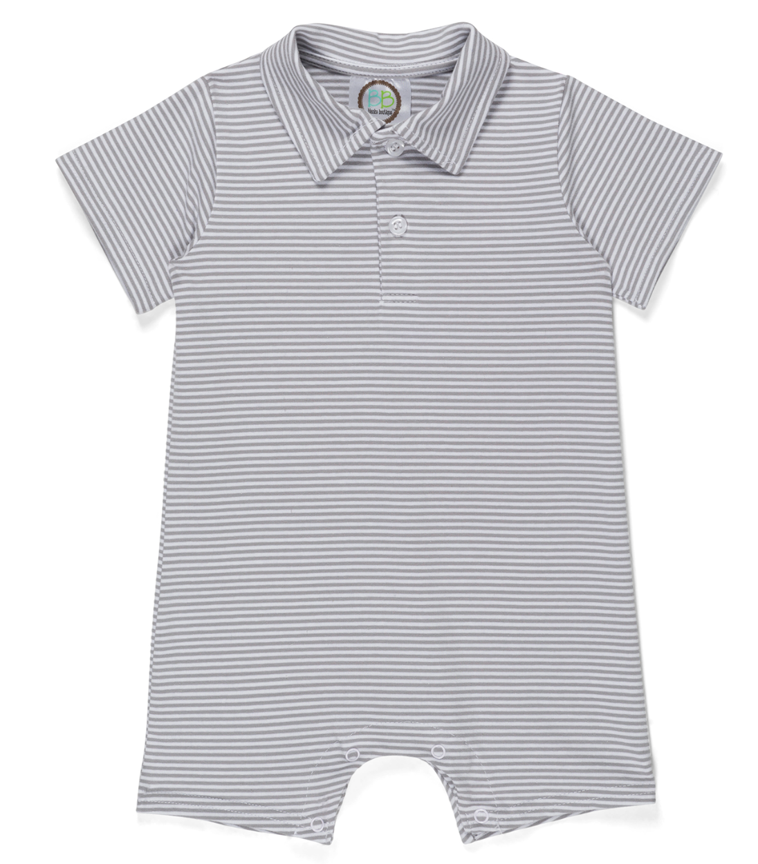 Short Sleeve Polo Collared Romper