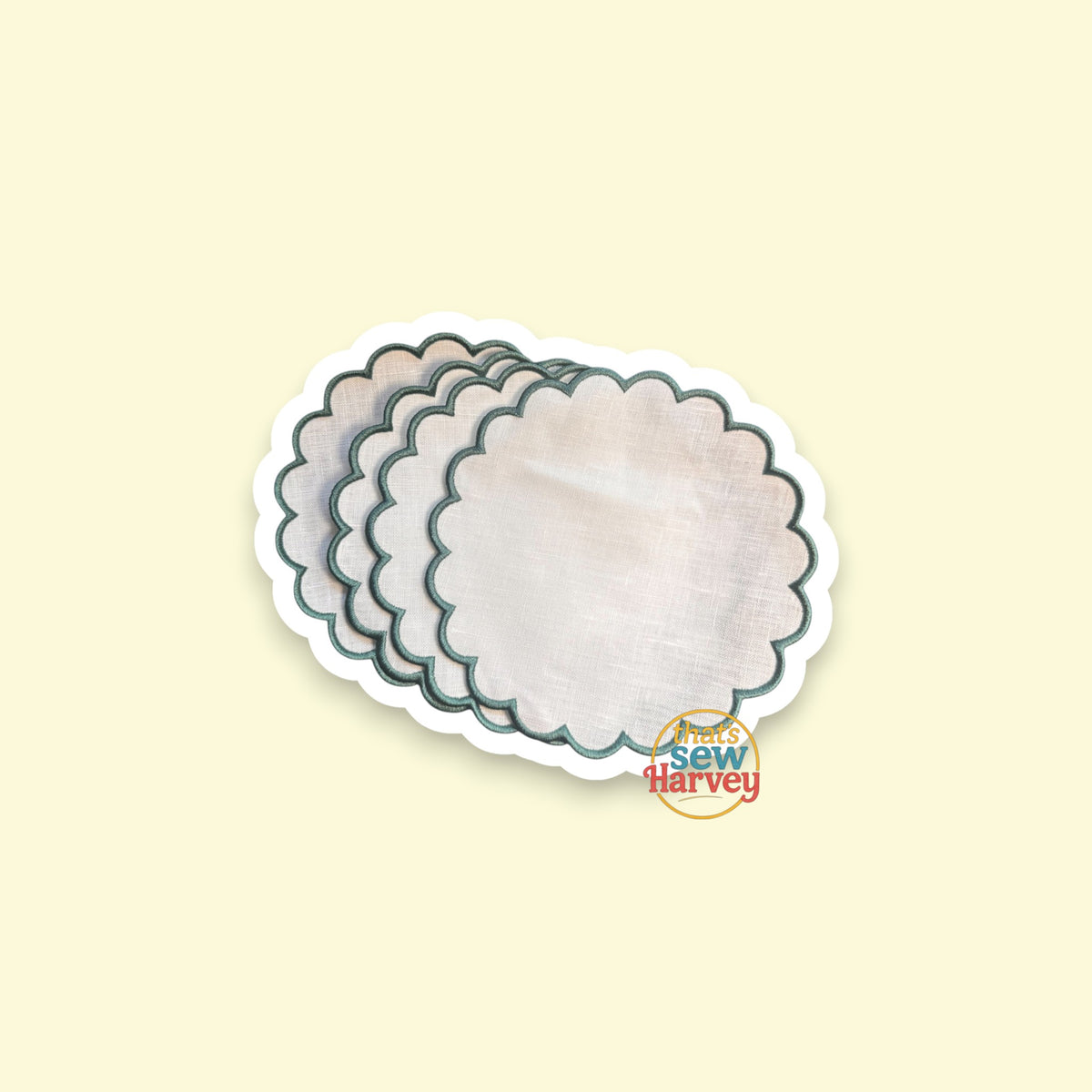 Scalloped Cocktail Napkins (Set of 4)