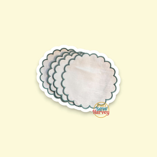 Scalloped Cocktail Napkins (Set of 4)