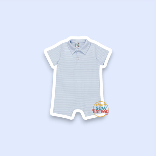Short Sleeve Polo Collared Romper