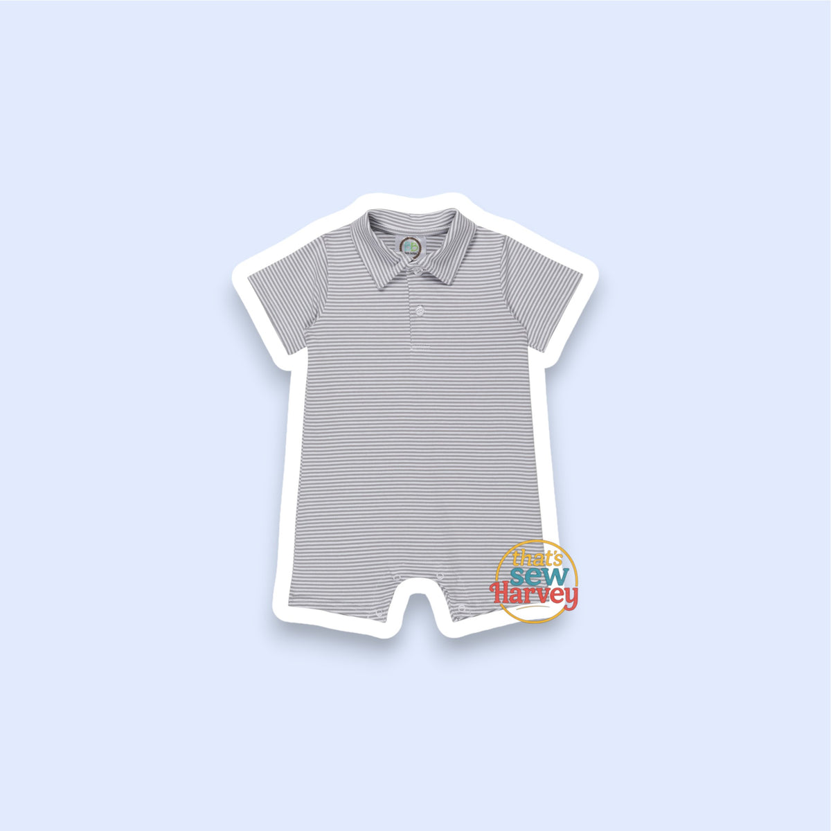 Short Sleeve Polo Collared Romper