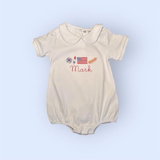 4th of July Peter Pan Romper (Fireworks, Popsicle, Flag, Hot Dog)