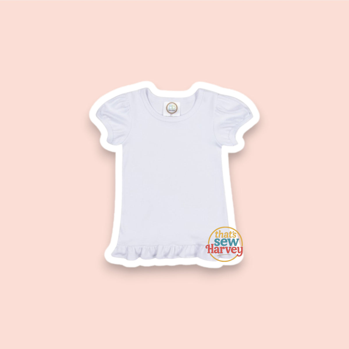 Ruffle Hem Puff Sleeve Tee