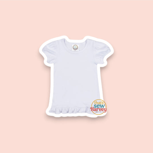 Ruffle Hem Puff Sleeve Tee