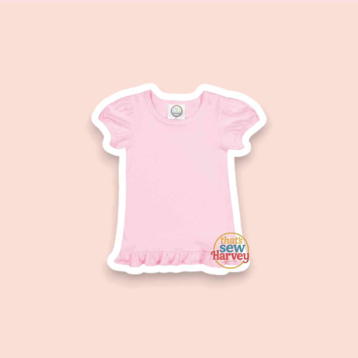 Ruffle Hem Puff Sleeve Tee