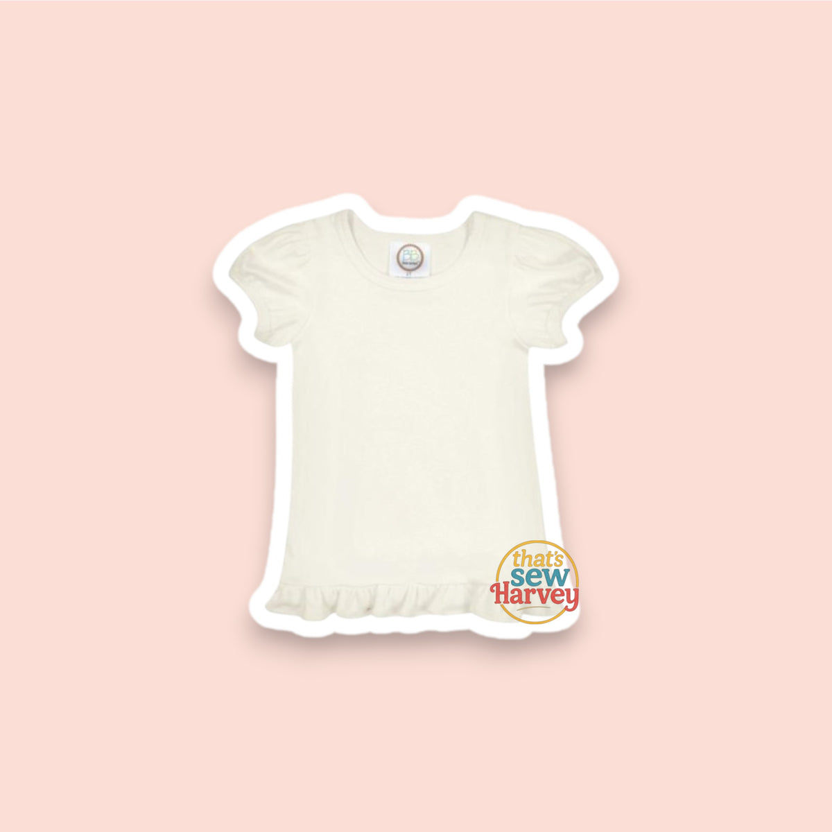 Ruffle Hem Puff Sleeve Tee