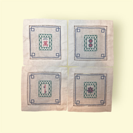 Mahjong Cocktail Napkins with Border