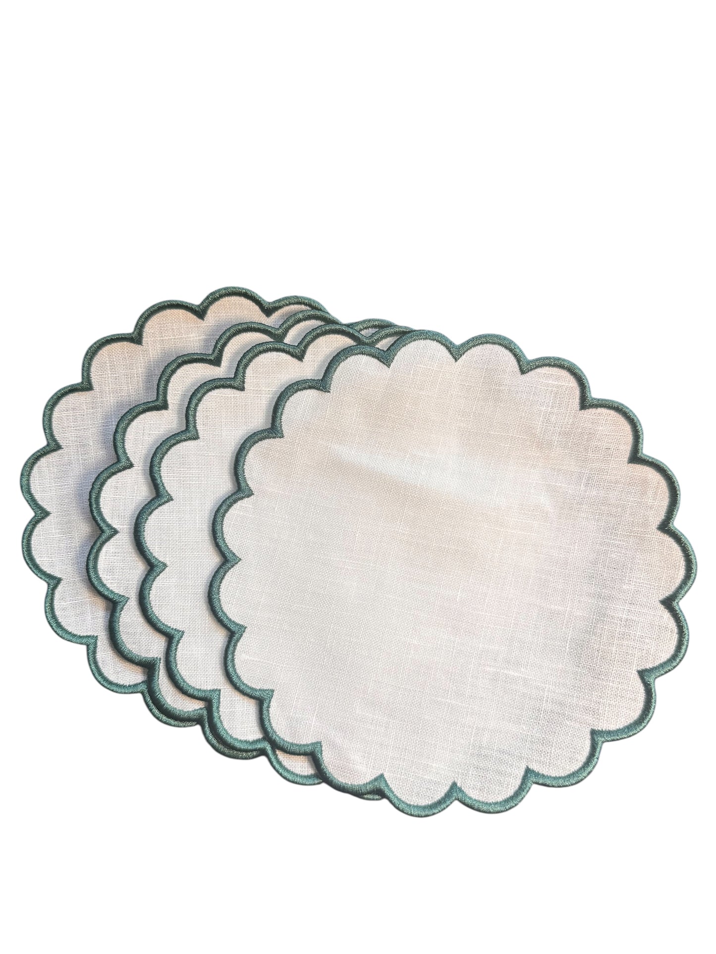 Scalloped Cocktail Napkins (Set of 4)