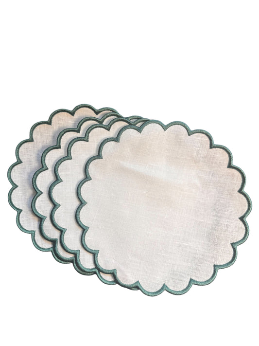 Scalloped Cocktail Napkins (Set of 4)