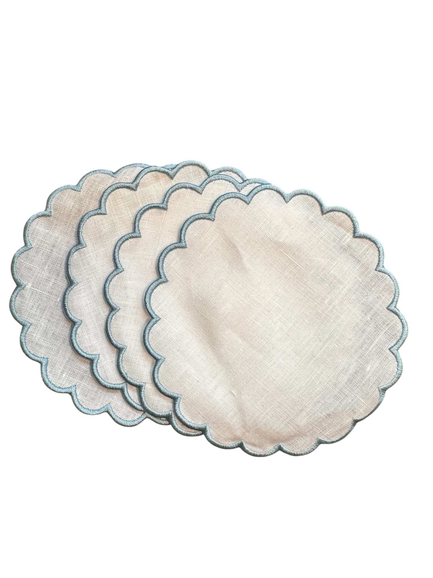 Scalloped Cocktail Napkins (Set of 4)