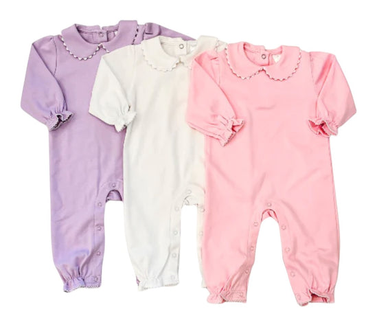 Long Sleeve Scallop Peter Pan Romper