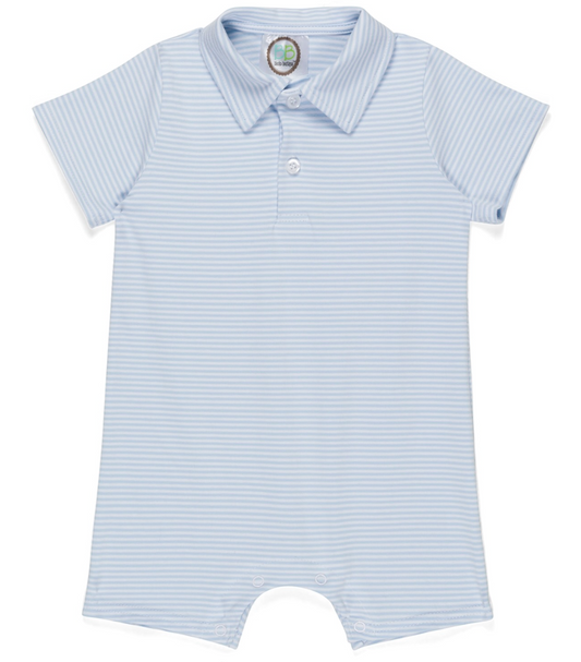 Short Sleeve Polo Collared Romper