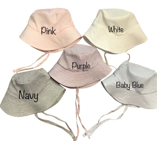 Baby Seersucker Sun Hat