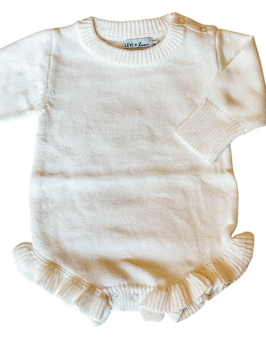 Knit Ruffle Hem Sweater Romper