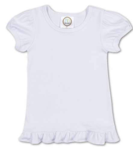 Ruffle Hem Puff Sleeve Tee