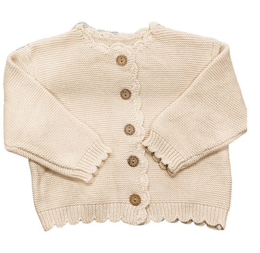 Scalloped Knit Baby Cardigan