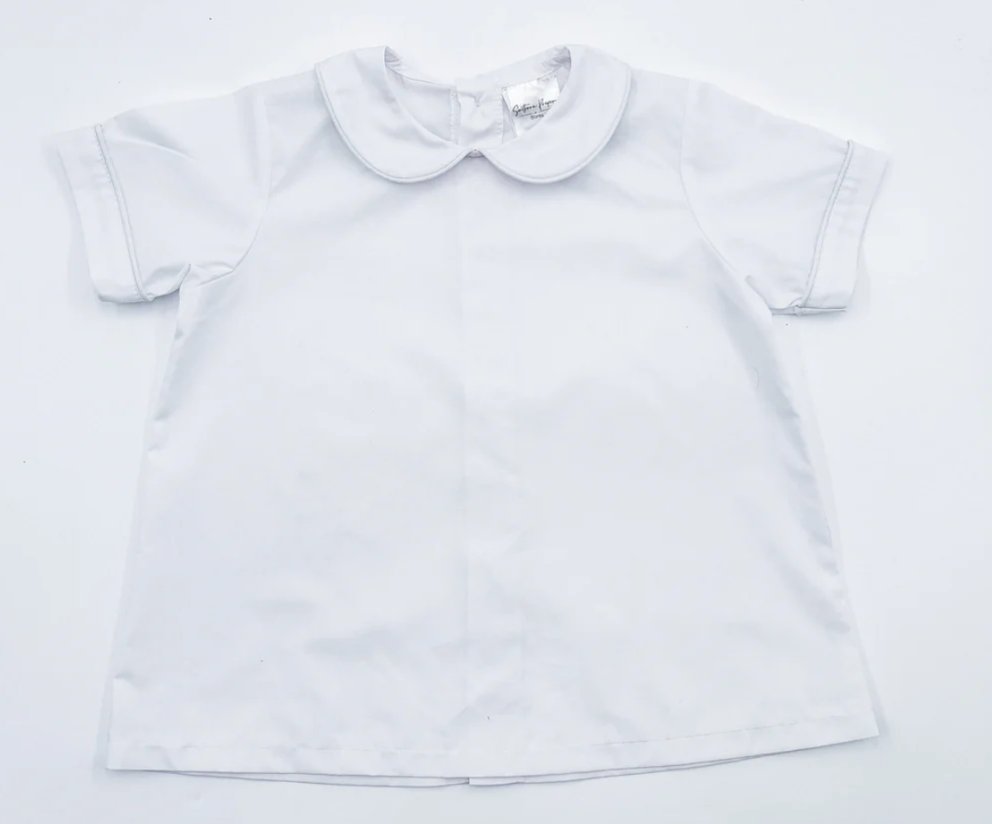 White Woven Peter Pan Dress Shirt x Southern Proper